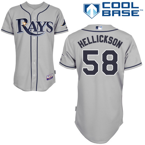 Jeremy Hellickson #58 MLB Jersey-Tampa Bay Rays Men's Authentic Road Gray Cool Base Baseball Jersey